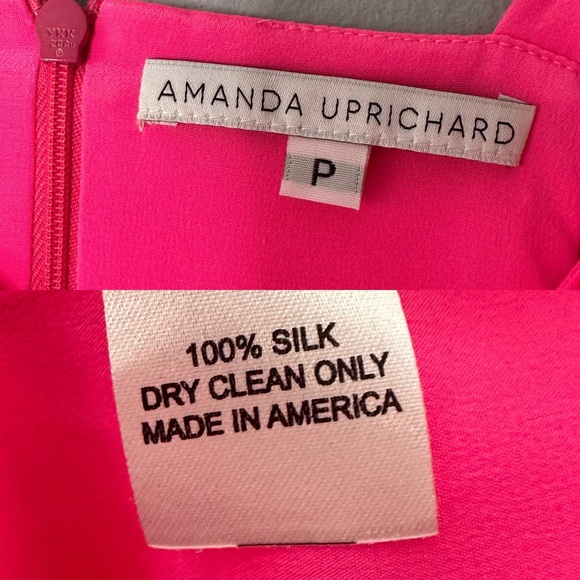 Amanda Uprichard Silk Champagne Mini Cocktail Dress in Hot Pink Size Small - Picture 13 of 15